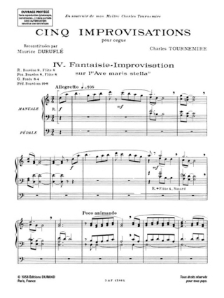 5 Improvisations. Volume 2 - Charles Tournemire - Partition - Orgue